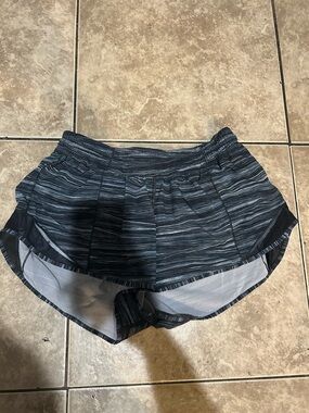 lululemon athletica Black Striped Runner's Shorts